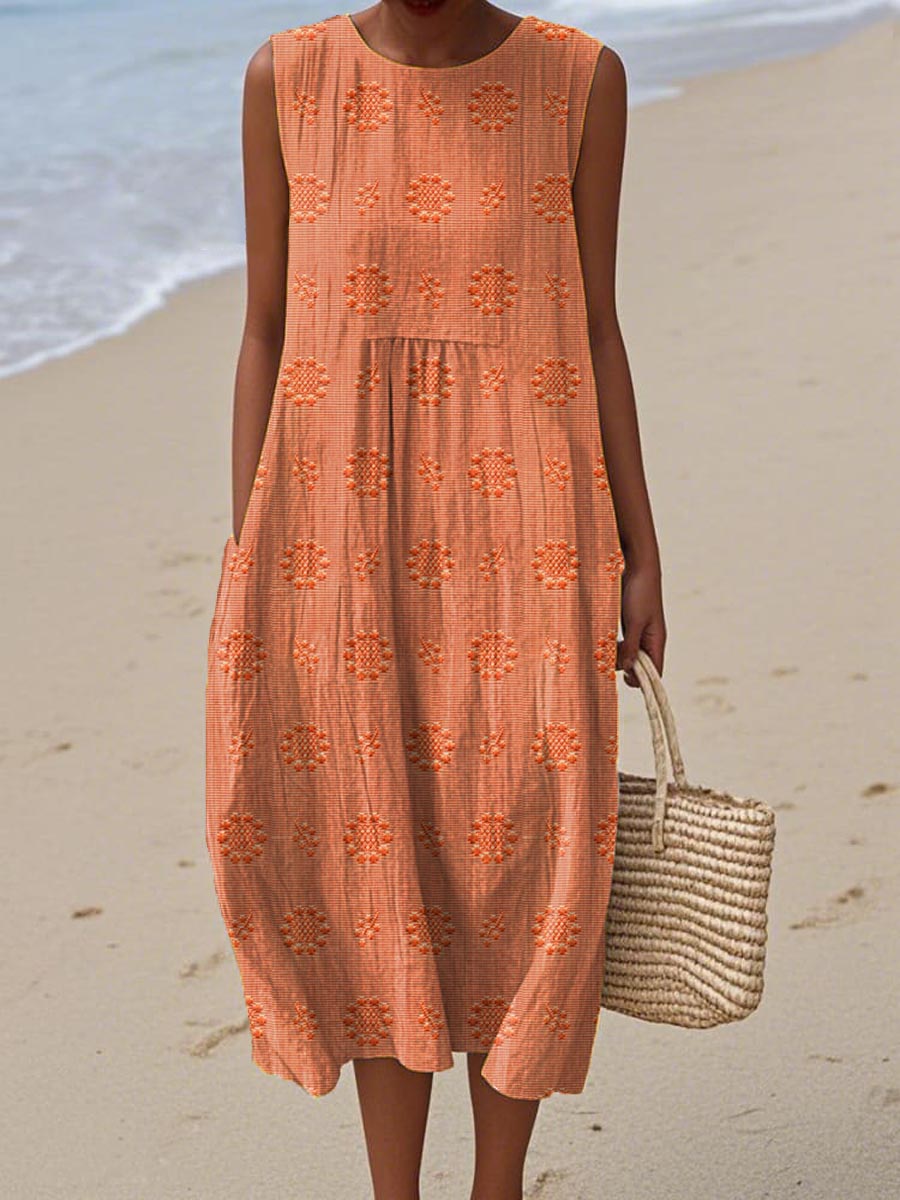 YARAÉ | SLEEVELESS COTTON DRESS WITH POCKETS