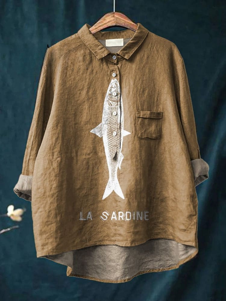 SOLARA – STYLISH FISH COTTON SHIRT
