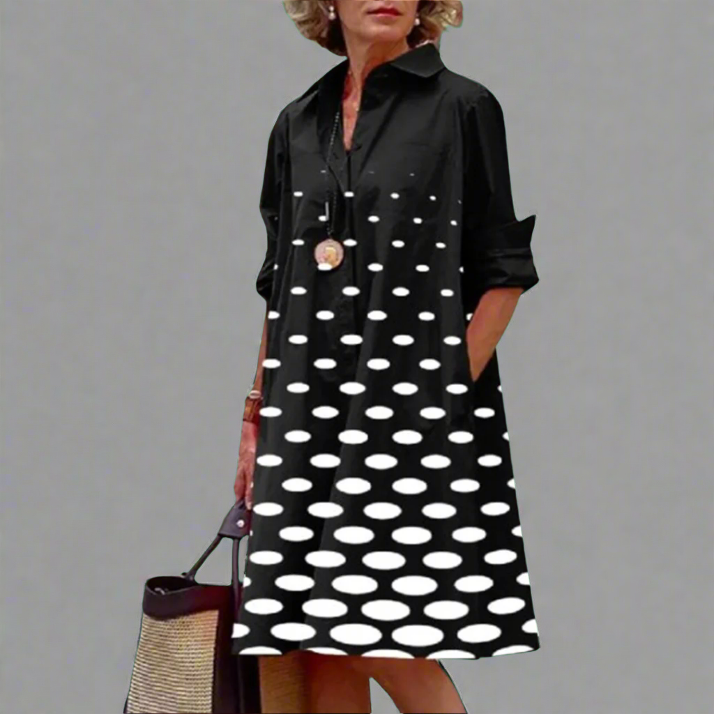 MARIBEL – DOTTED BREEZE MIDI DRESS