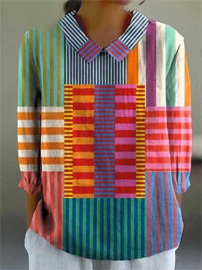 MAELIS – VINTAGE STYLE GEOMETRIC PRINT COTTON DRESS