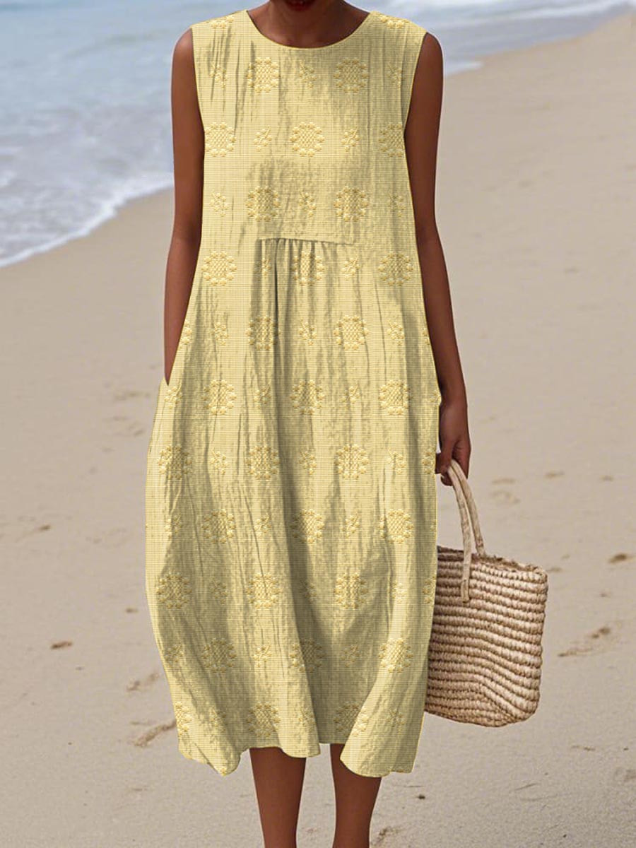 YARAÉ | SLEEVELESS COTTON DRESS WITH POCKETS
