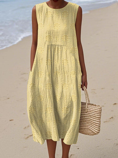 YARAÉ | SLEEVELESS COTTON DRESS WITH POCKETS
