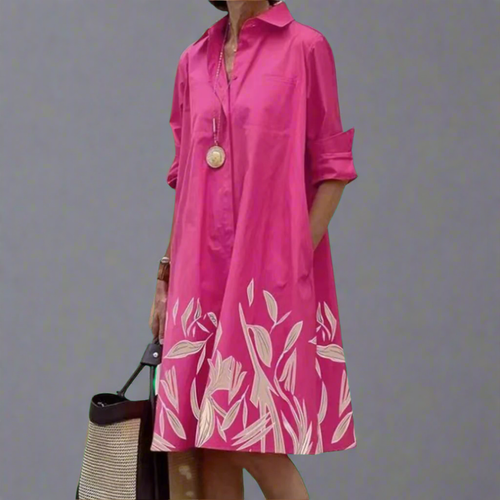 MARIN – BREEZY COLLARED MIDI DRESS