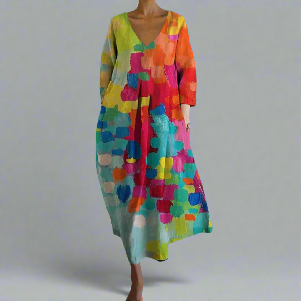LYRA – ABSTRACT BLOOM MAXI DRESS