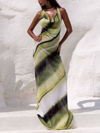 ISLA – BREEZY OMBRE HALTER MAXI DRESS