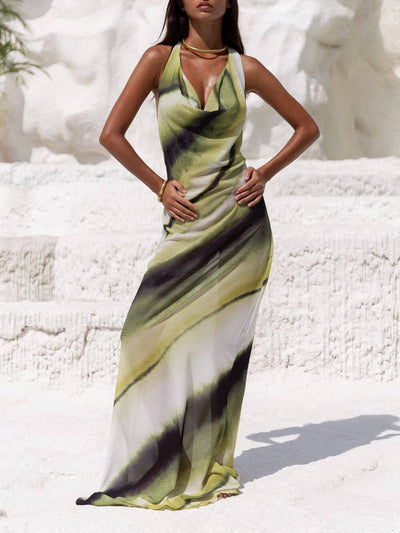 ISLA – BREEZY OMBRE HALTER MAXI DRESS