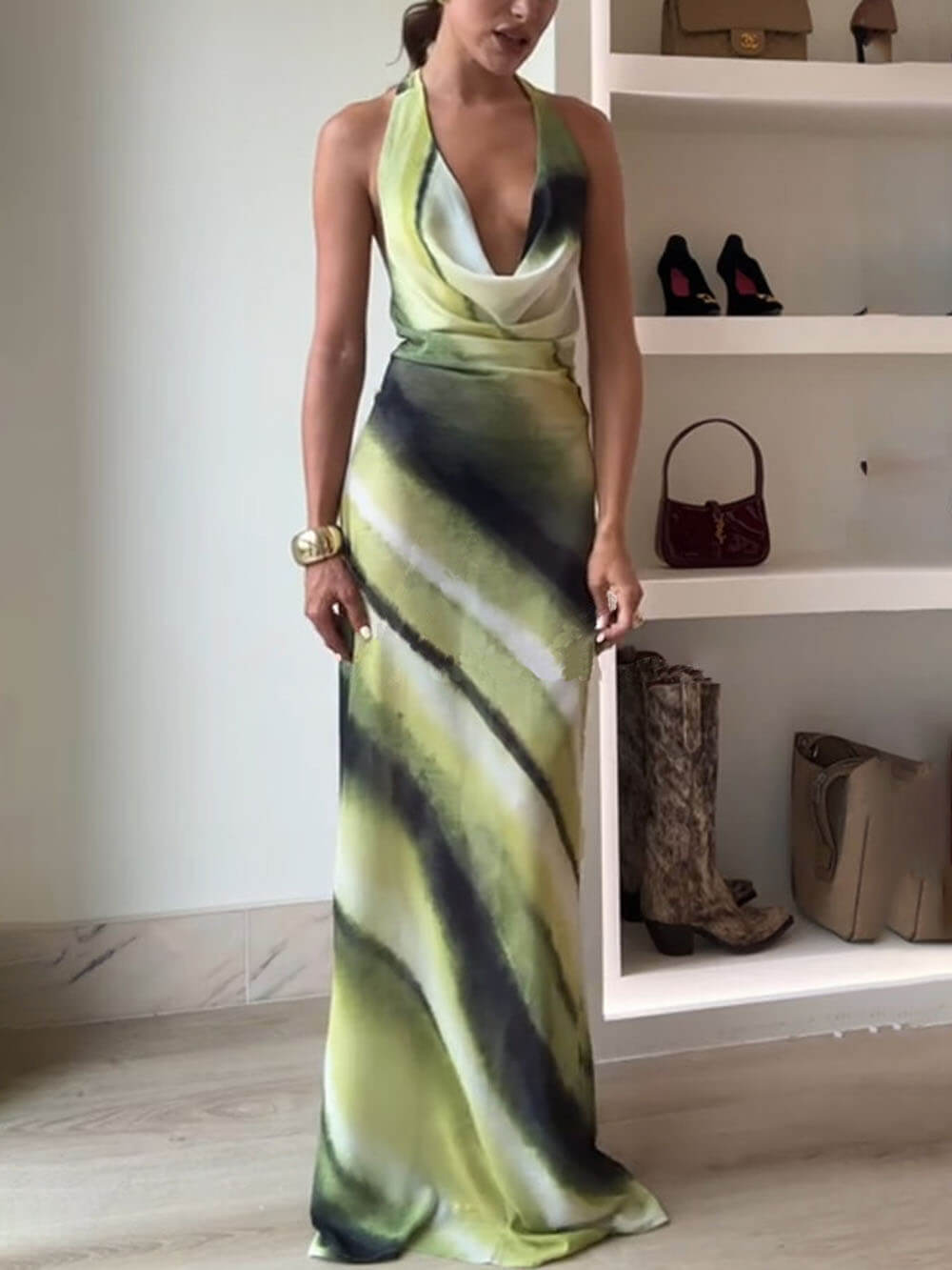 ISLA – BREEZY OMBRE HALTER MAXI DRESS
