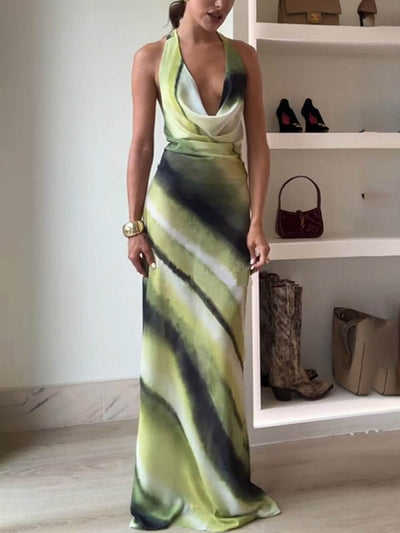ISLA – BREEZY OMBRE HALTER MAXI DRESS