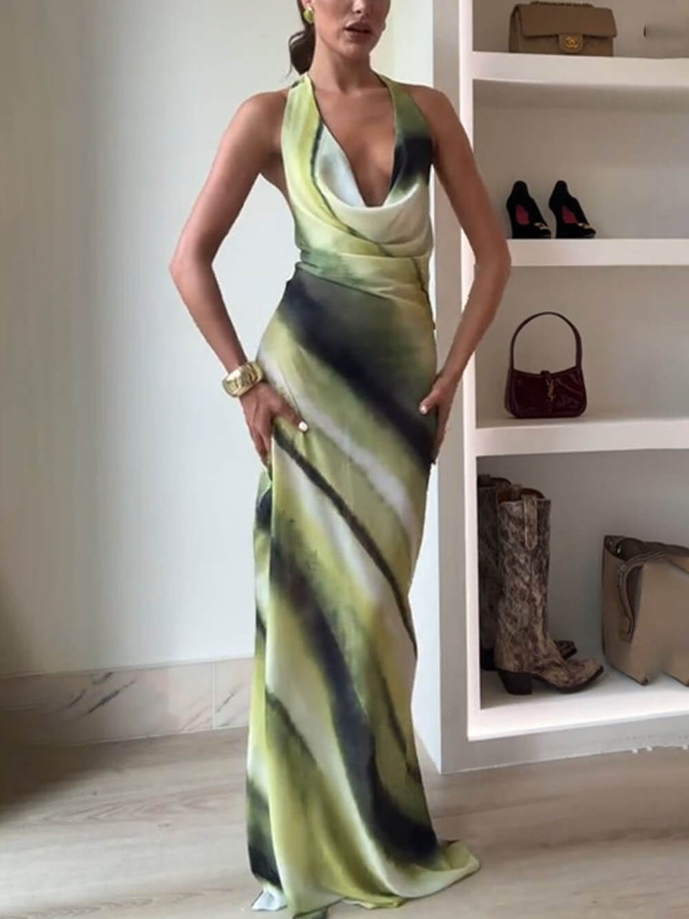 ISLA – BREEZY OMBRE HALTER MAXI DRESS