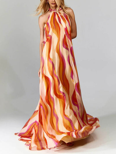 MARIS – FLOWING WAVE-PRINT EVERYDAY DRESS