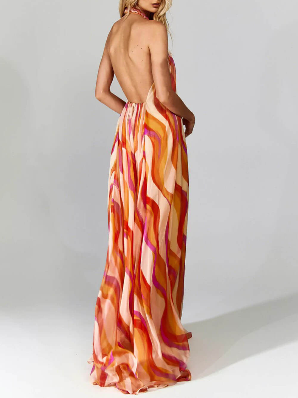 MARIS – FLOWING WAVE-PRINT EVERYDAY DRESS