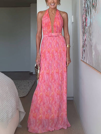 SIENNA – ELEGANT HALTER BACKLESS MAXI DRESS