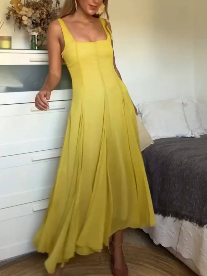 SERENA – TIMELESS SQUARE-NECK A-LINE OCCASION DRESS