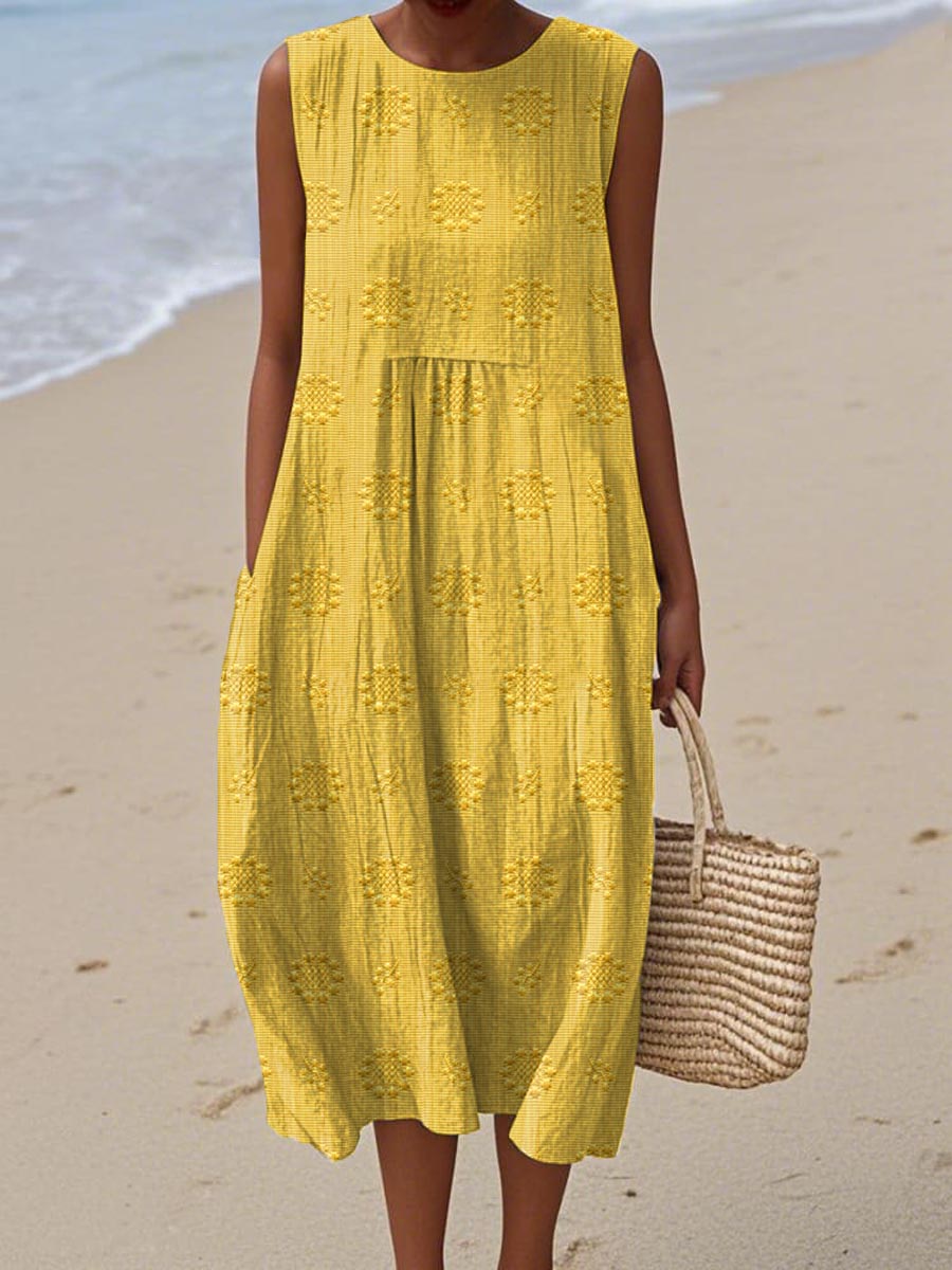 YARAÉ | SLEEVELESS COTTON DRESS WITH POCKETS