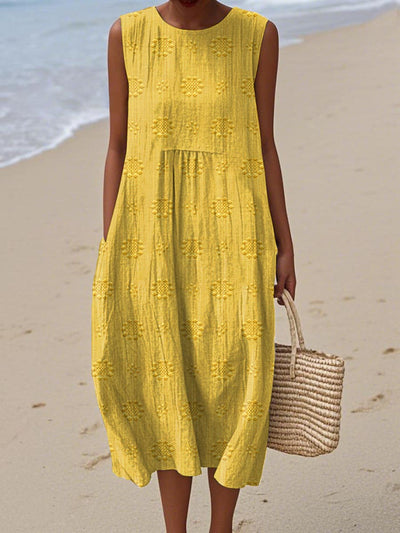 YARAÉ | SLEEVELESS COTTON DRESS WITH POCKETS
