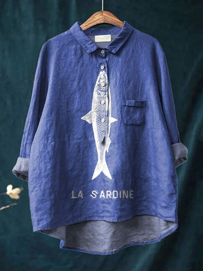 SOLARA – STYLISH FISH COTTON SHIRT