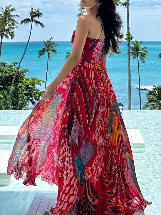ELARA – GRACEFUL HIGH-WAIST A-LINE MIDI DRESS