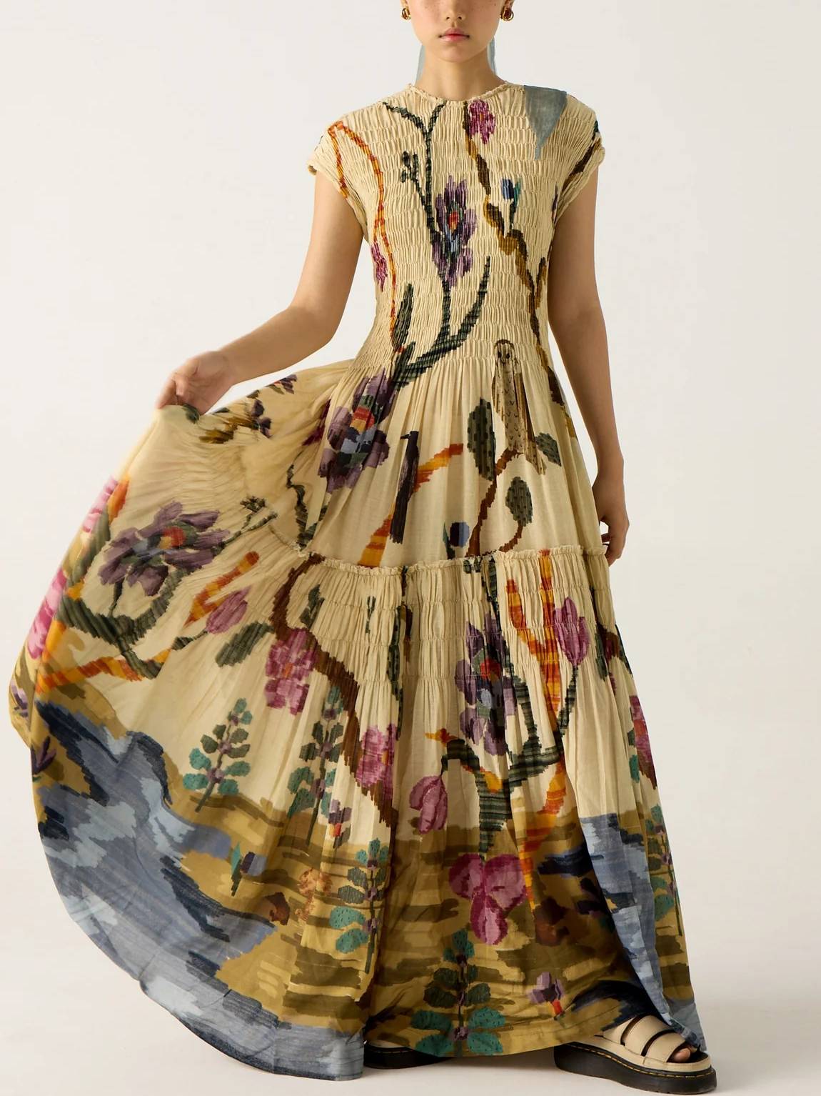 SORAYA – BOHO-INSPIRED PLEATED MIDI DRESS