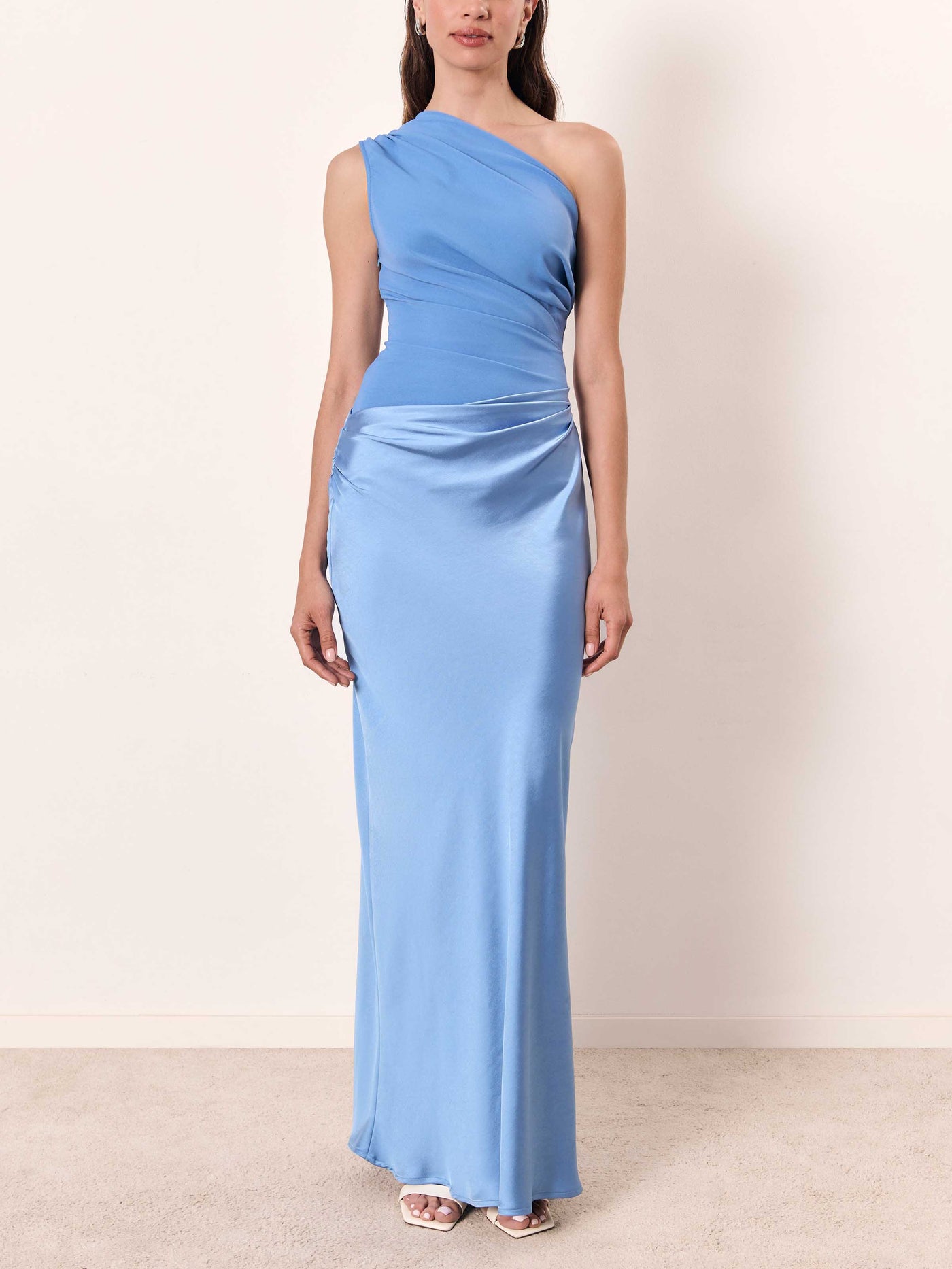 CELESTIA – ONE-SHOULDER PLEATED MAXI GOWN