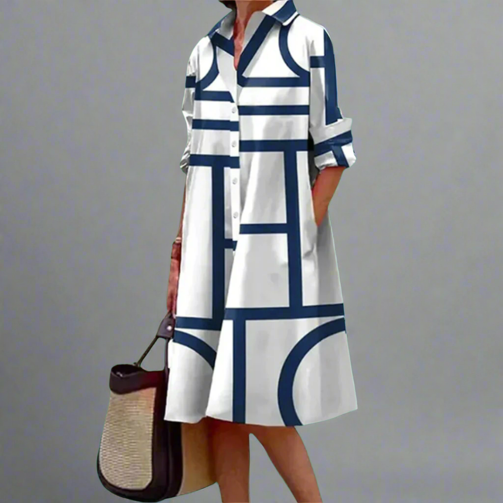COSIMA – STYLISH GEOMETRIC MIDI DRESS