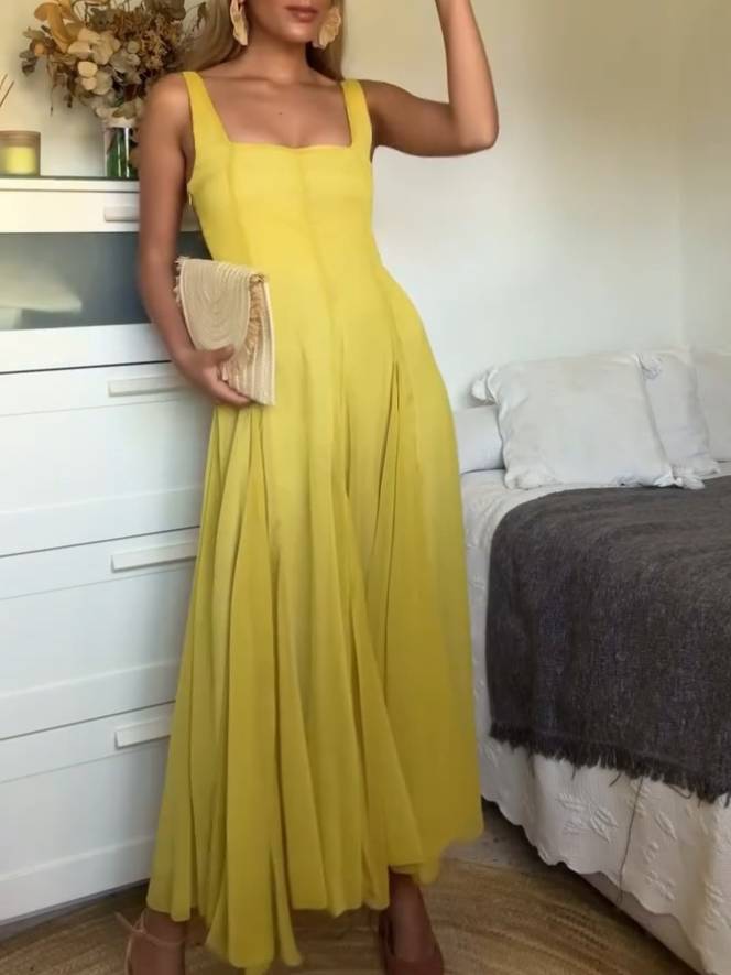 SERENA – TIMELESS SQUARE-NECK A-LINE OCCASION DRESS