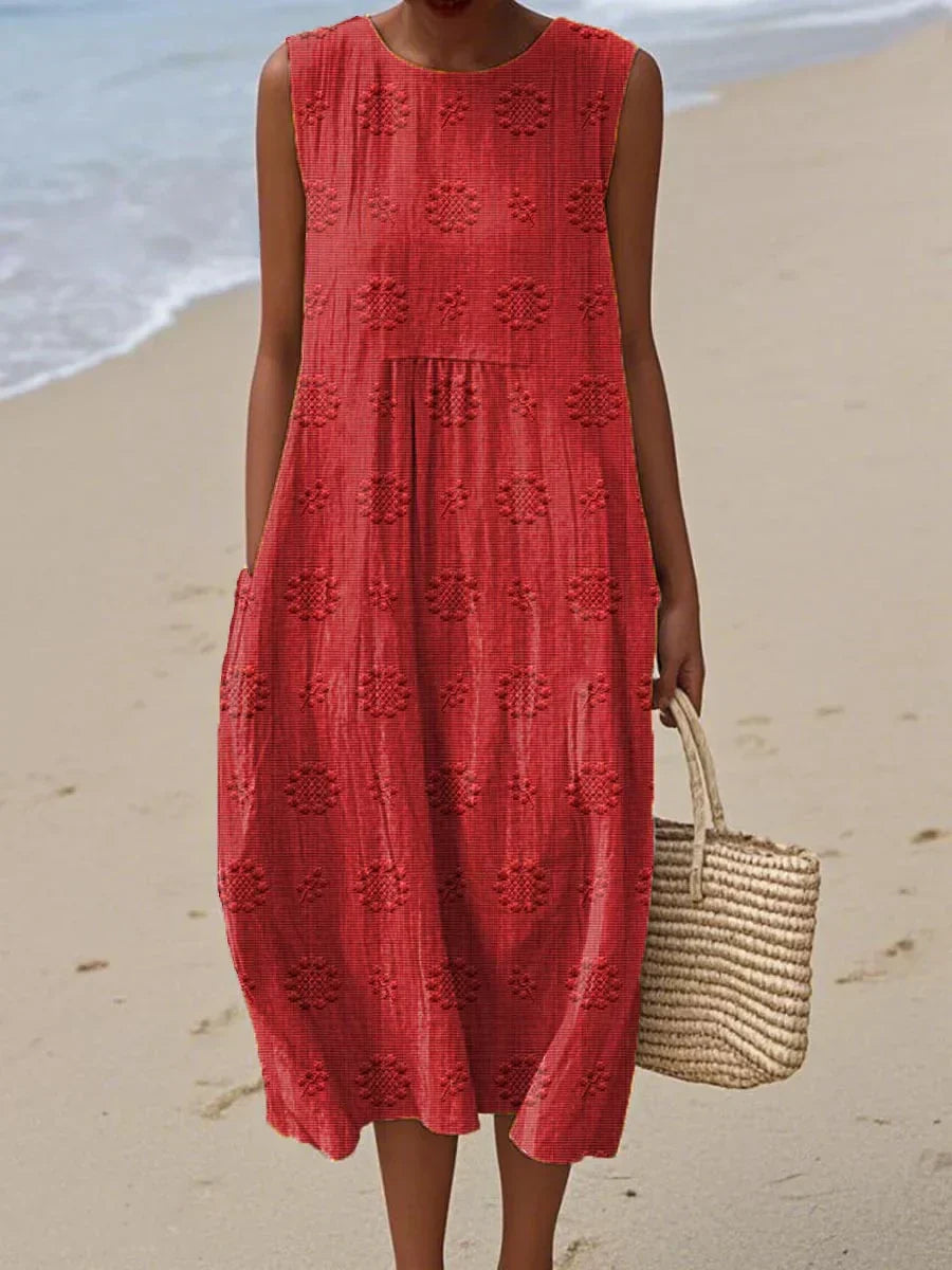 YARAÉ | SLEEVELESS COTTON DRESS WITH POCKETS