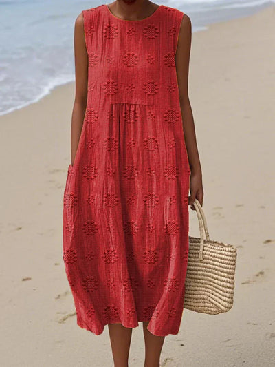 YARAÉ | SLEEVELESS COTTON DRESS WITH POCKETS