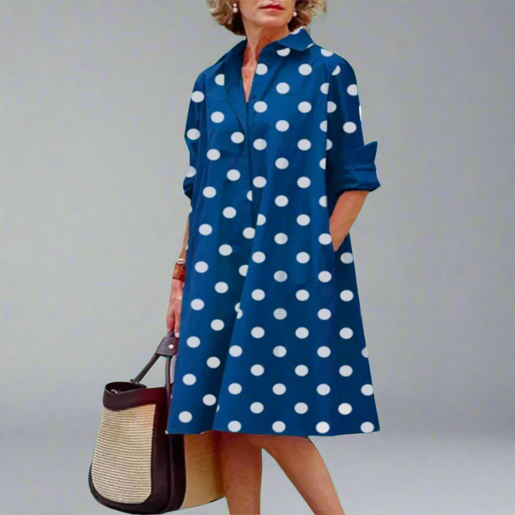 LYRA – TIMELESS POLKA MIDI DRESS
