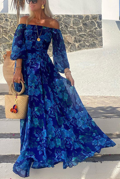 SIERRA – ROMANTIC BLOOM OFF-SHOULDER MAXI DRESS