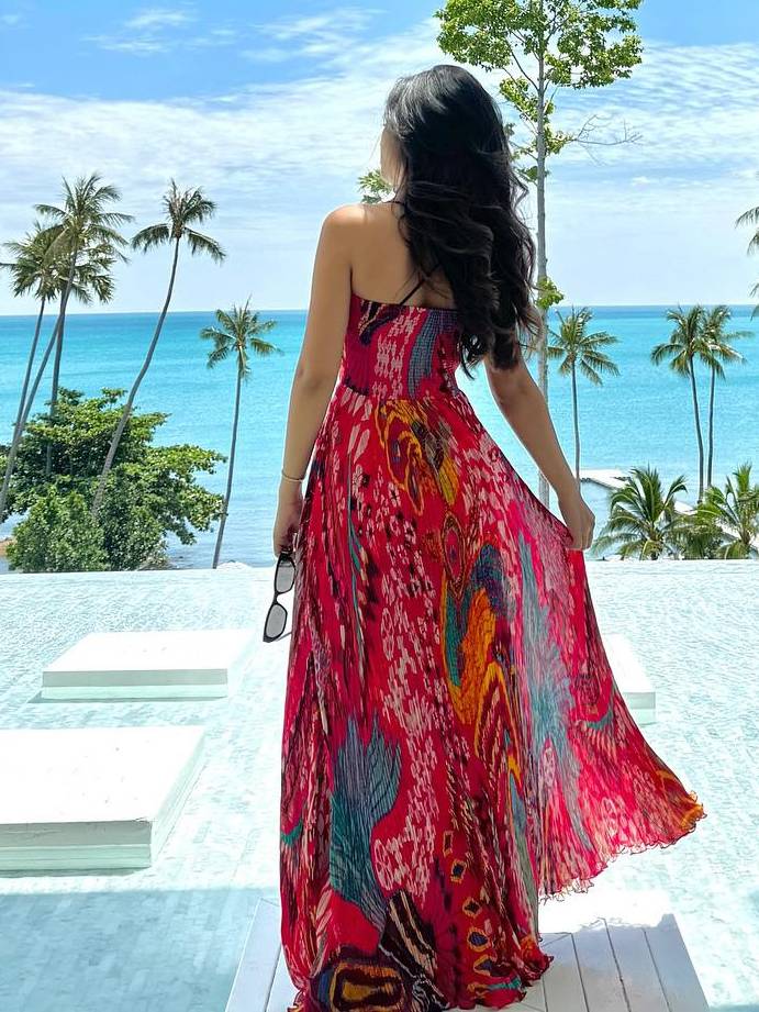 ELARA – GRACEFUL HIGH-WAIST A-LINE MIDI DRESS