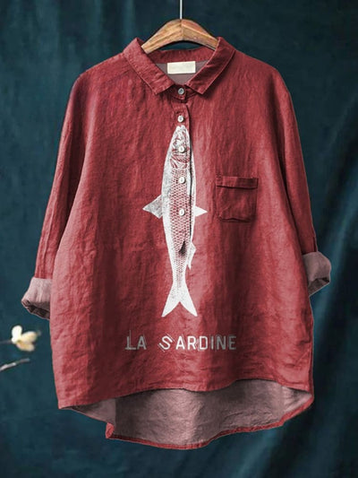 SOLARA – STYLISH FISH COTTON SHIRT