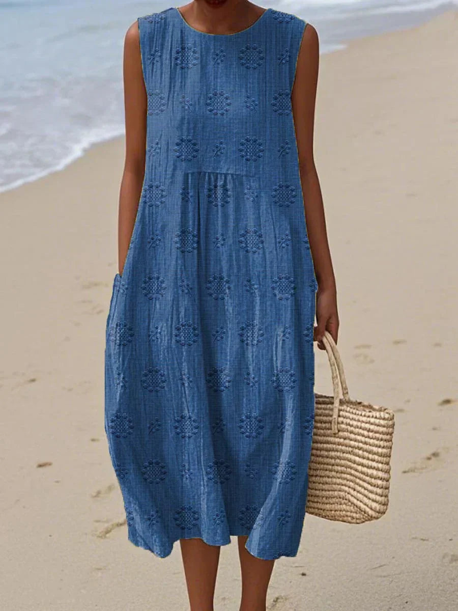 YARAÉ | SLEEVELESS COTTON DRESS WITH POCKETS