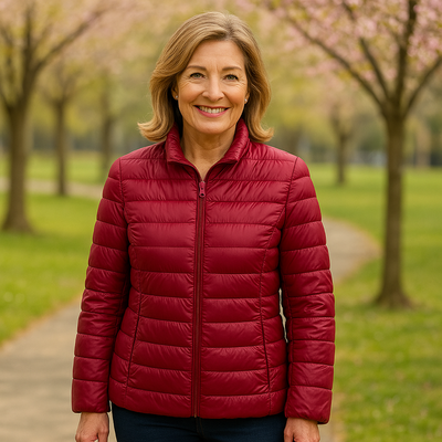 THE SERENA PUFFER JACKET | DARKRED