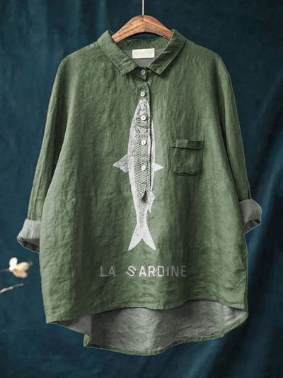 SOLARA – STYLISH FISH COTTON SHIRT