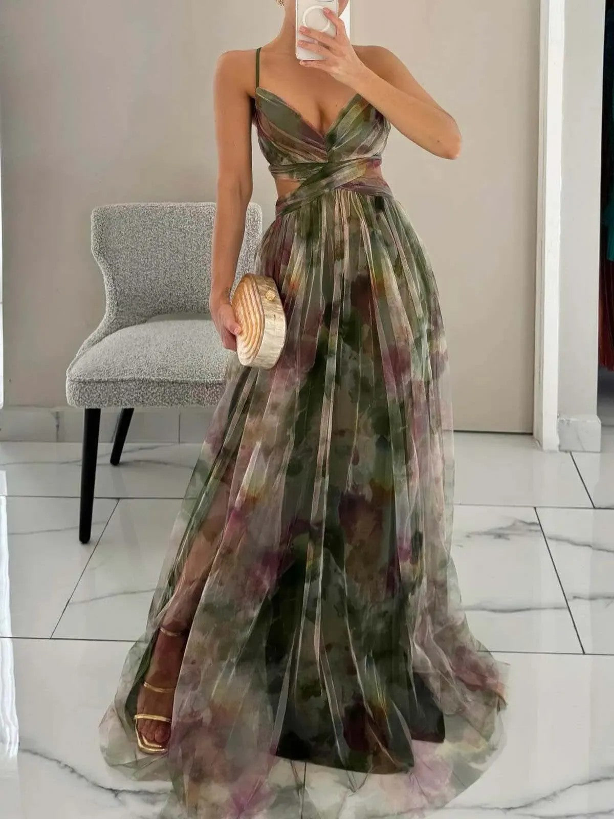 SELENE – ELEGANT PLEATED OCCASION DRESS