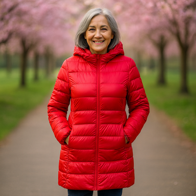 THE LIORA LONG PUFFER COAT | RED