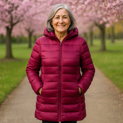 THE LIORA LONG PUFFER COAT | DARKRED
