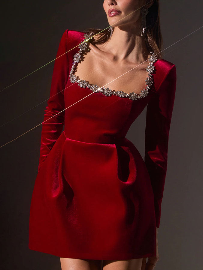 MARIBEL – PEARL-TRIMMED EVERYDAY FITTED DRESS