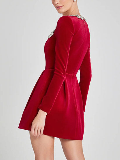 MARIBEL – PEARL-TRIMMED EVERYDAY FITTED DRESS