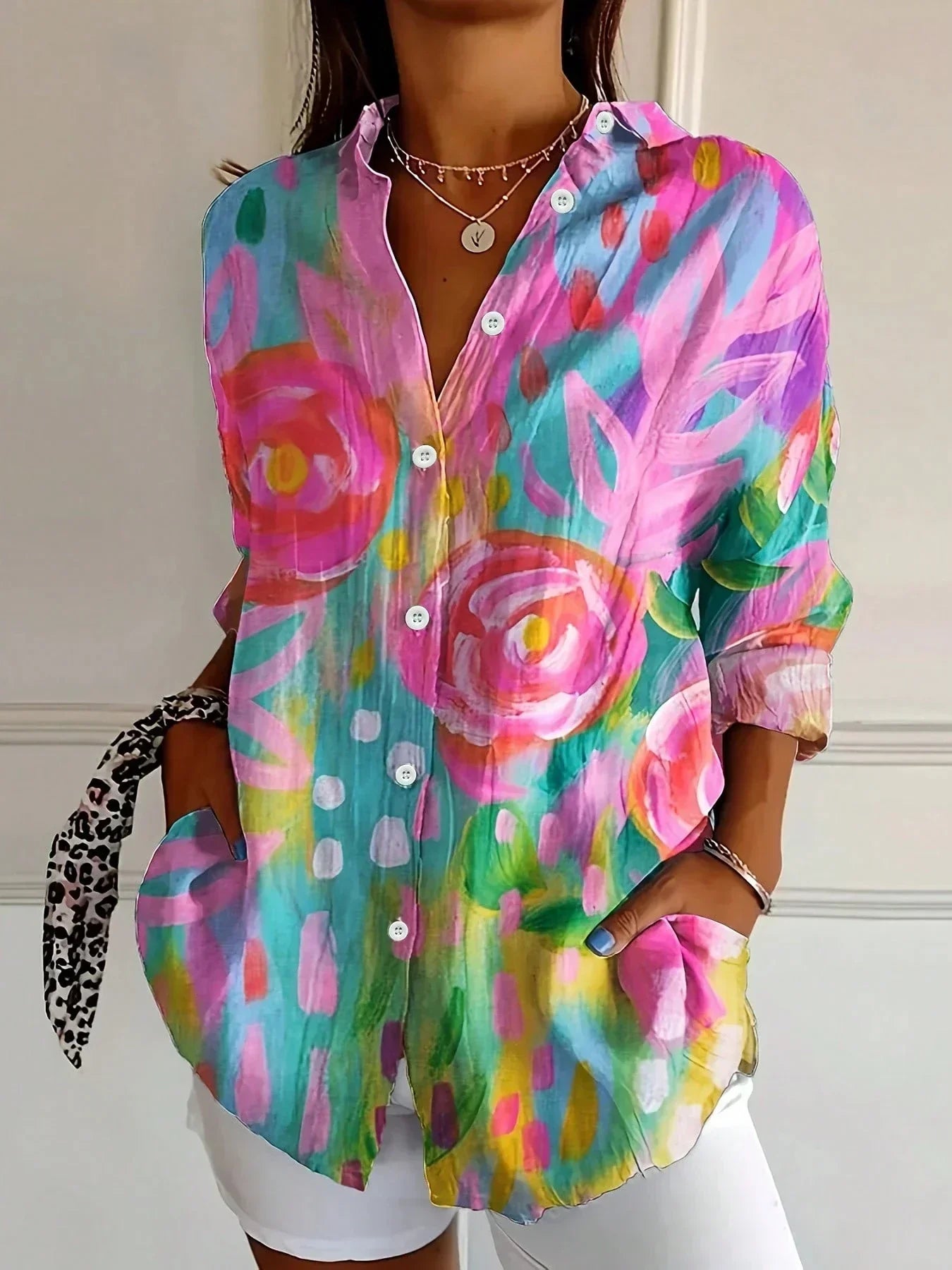 SERENNA | COLOURFUL PATTERN BLOUSE