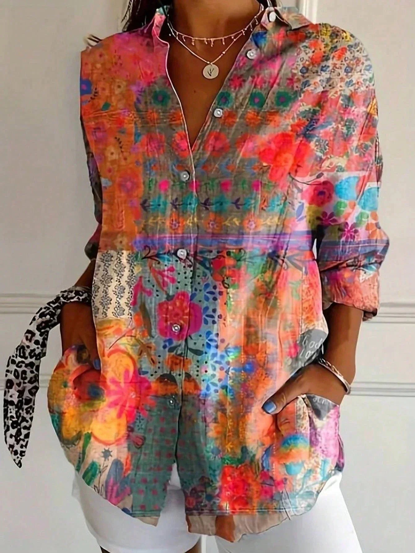 SERENNA | COLOURFUL PATTERN BLOUSE