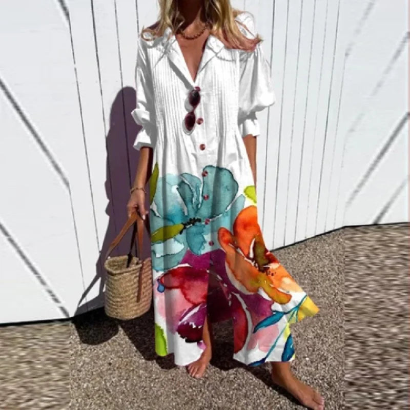 ISLA – BOHO PUFF SLEEVE MAXI DRESS