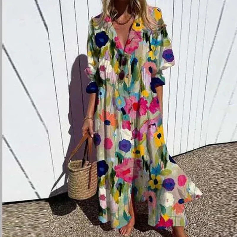 ISLA – BOHO PUFF SLEEVE MAXI DRESS
