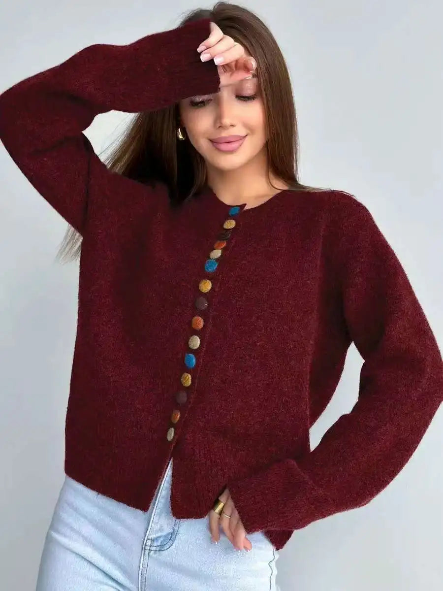 THE AMELISE | BUTTON-ACCENT CARDIGAN