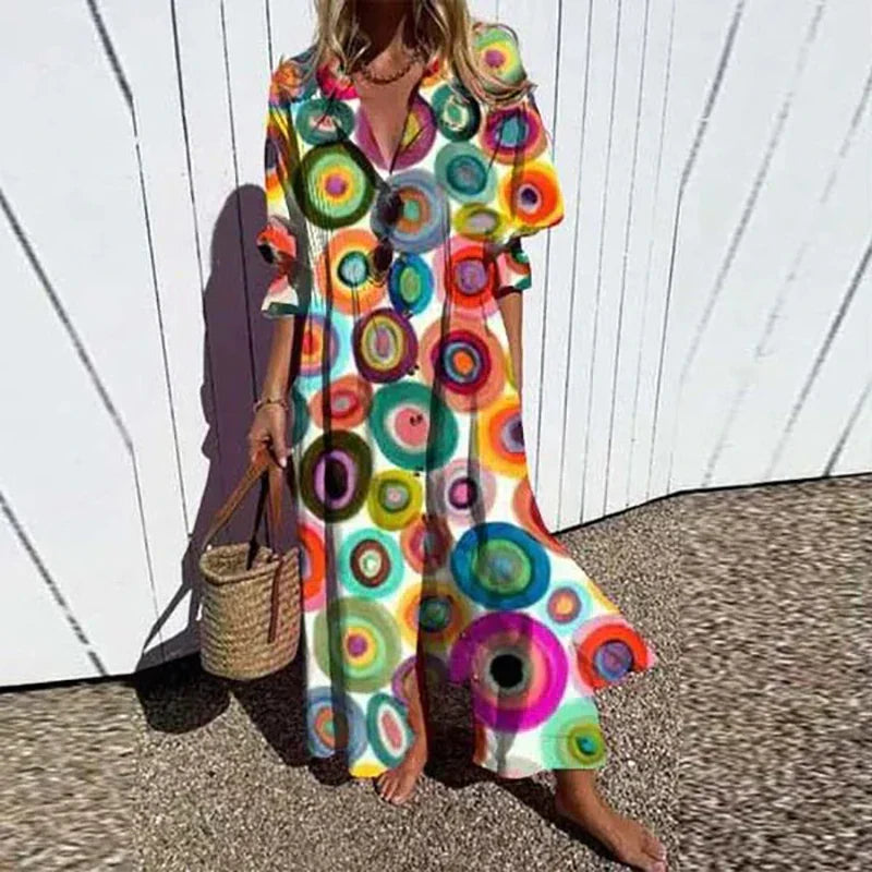 ISLA – BOHO PUFF SLEEVE MAXI DRESS