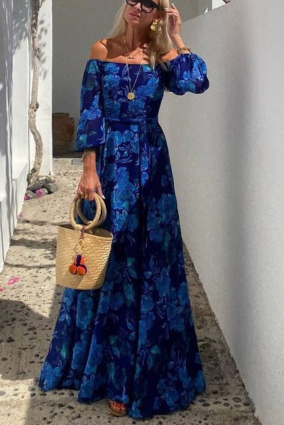 SIERRA – ROMANTIC BLOOM OFF-SHOULDER MAXI DRESS