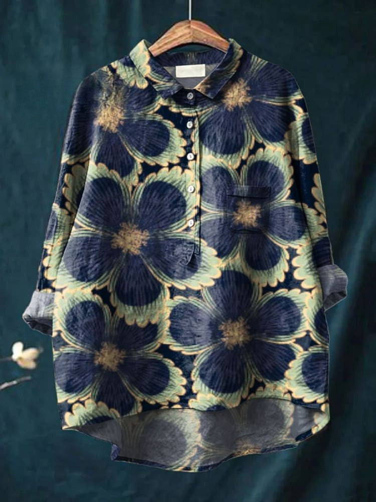 FIORELLA – CASUAL VINTAGE FLORAL PRINT SHIRT