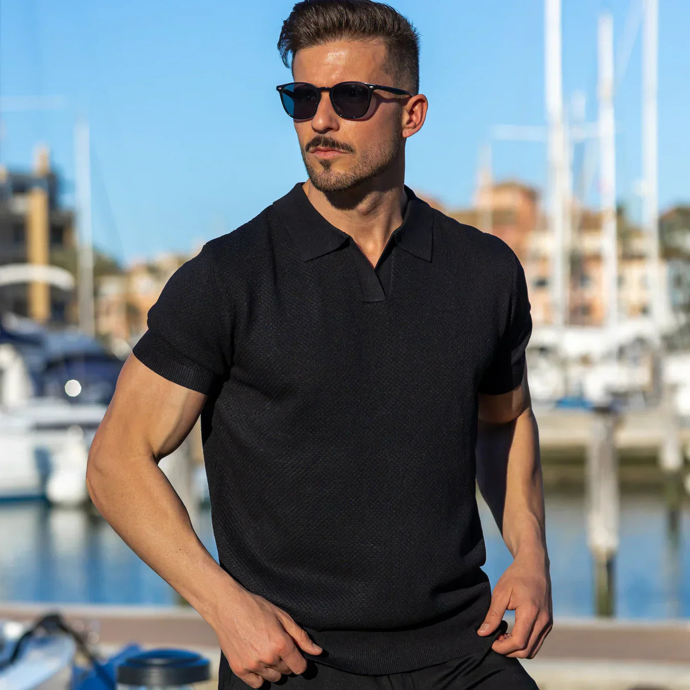 EDEN | TEXTURED POLO SHIRT