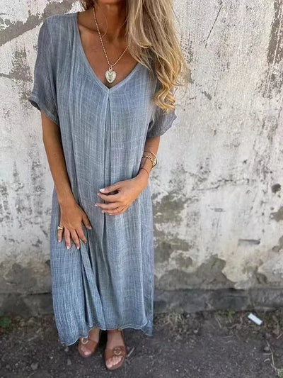 SOLENE – LIGHTWEIGHT COTTON LINEN LONG DRESS