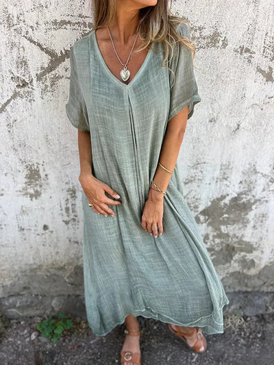 SOLENE – LIGHTWEIGHT COTTON LINEN LONG DRESS